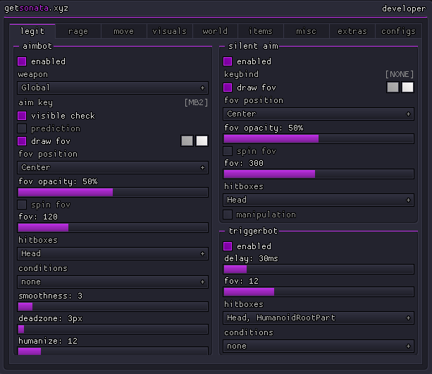 Sonata Legit UI Menu