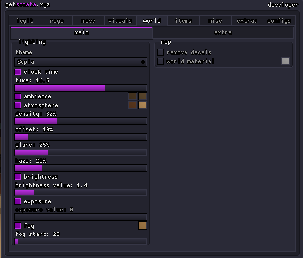Sonata World UI Menu